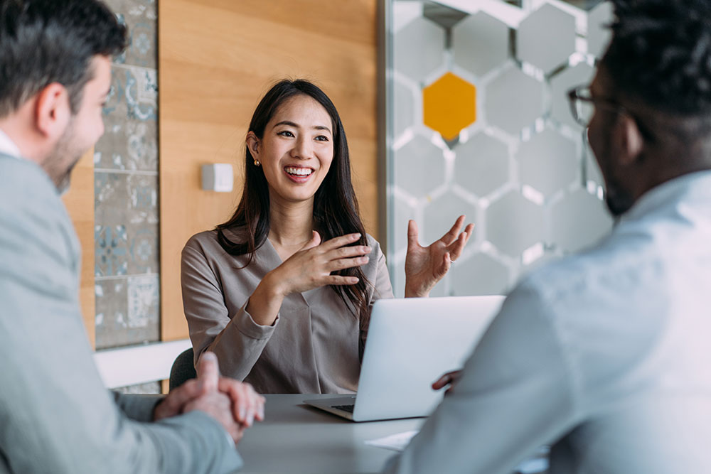 Firm leadership planning growth in a meeting
