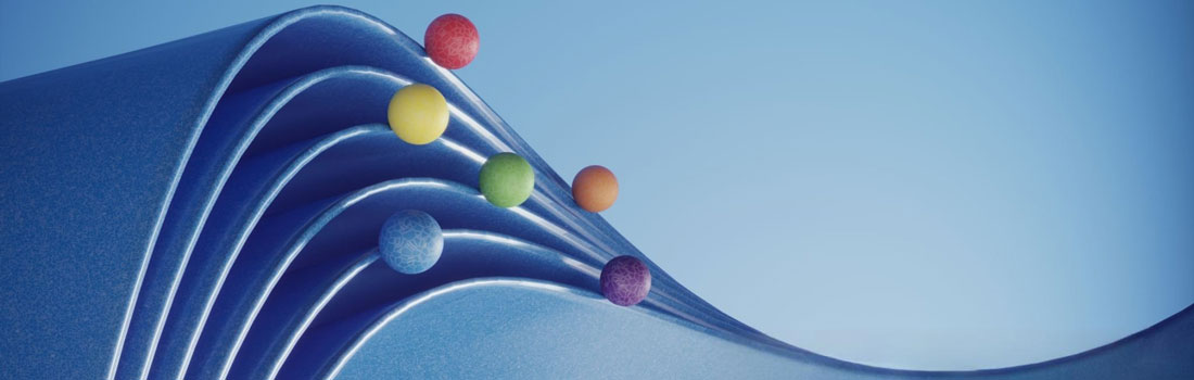 Abstract visual showing multiple workstreams aligning within one structure